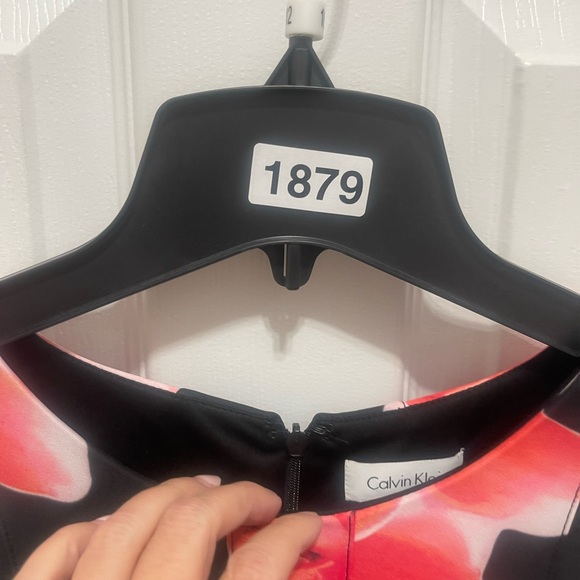 Calvin Klein Black and Pink Floral Midi Dress - Picture 8 of 15